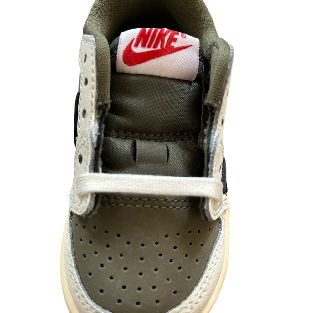 Travis Scott Olive Jordan 1 Low OG SP Infant Sz 5c Baby Sneaker Shoes - Picture 3 of 7
